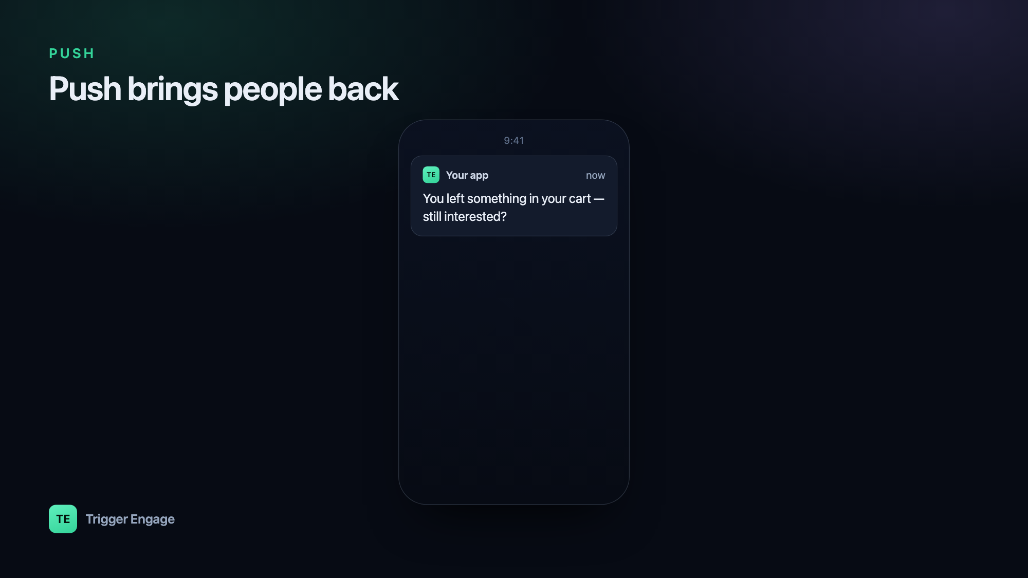 A phone lock screen showing a push notification bringing a user back to the app